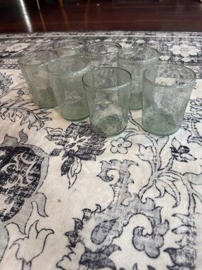 Clear Textured Glass Tumbler Set - 7 Pack